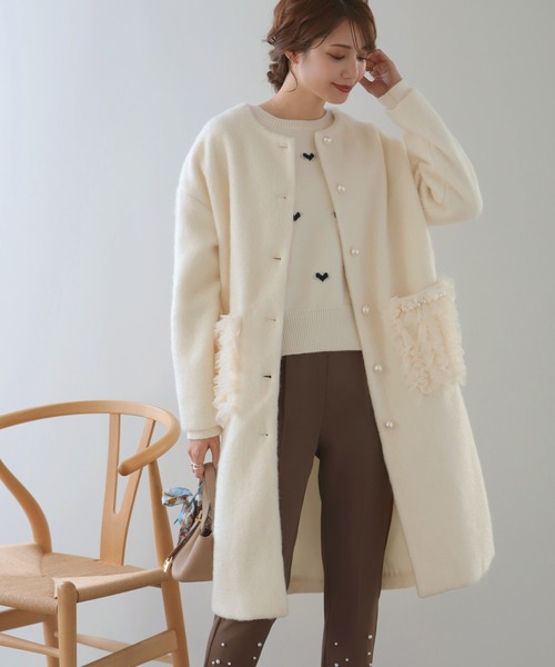 yori ポケット付きロングコート 38 一 番 安いファッション - yori