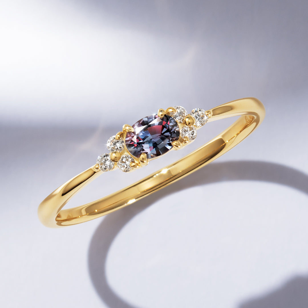 ビズー公式】ベキリーブルーガーネット ダイヤモンド K18(18金) リング