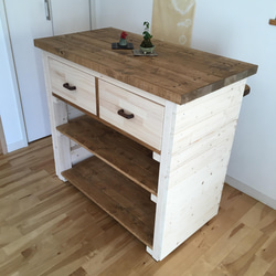 カフェ風引き出し付カウンターテーブル・レジ台】 キッチン バー 美容