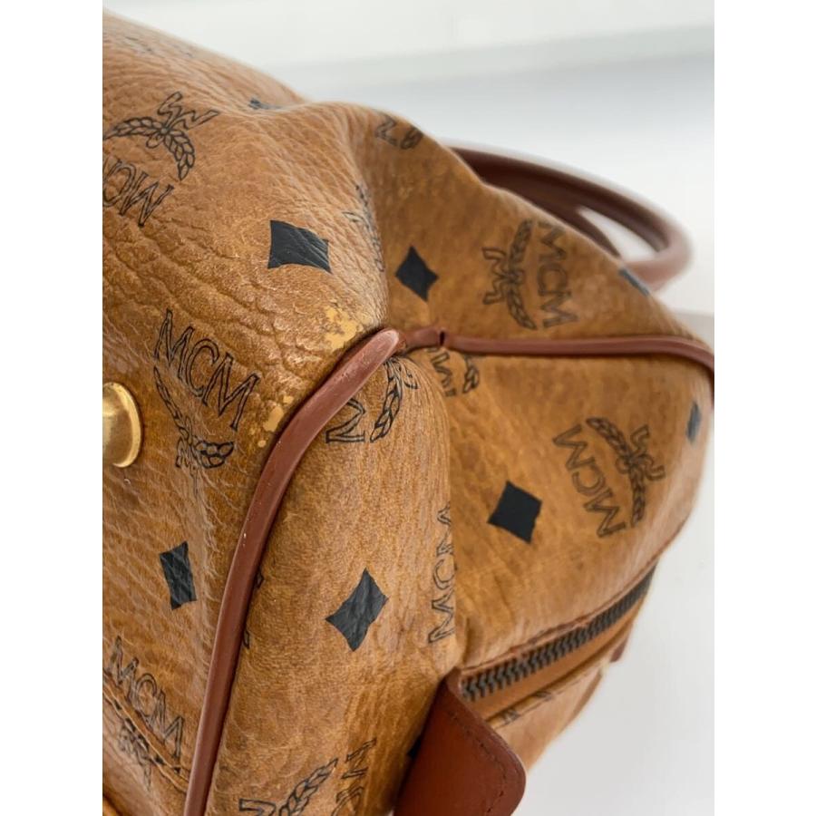 MCM◇ミニボストンバッグ/ショルダー欠品/内側汚れ/レザー/CML