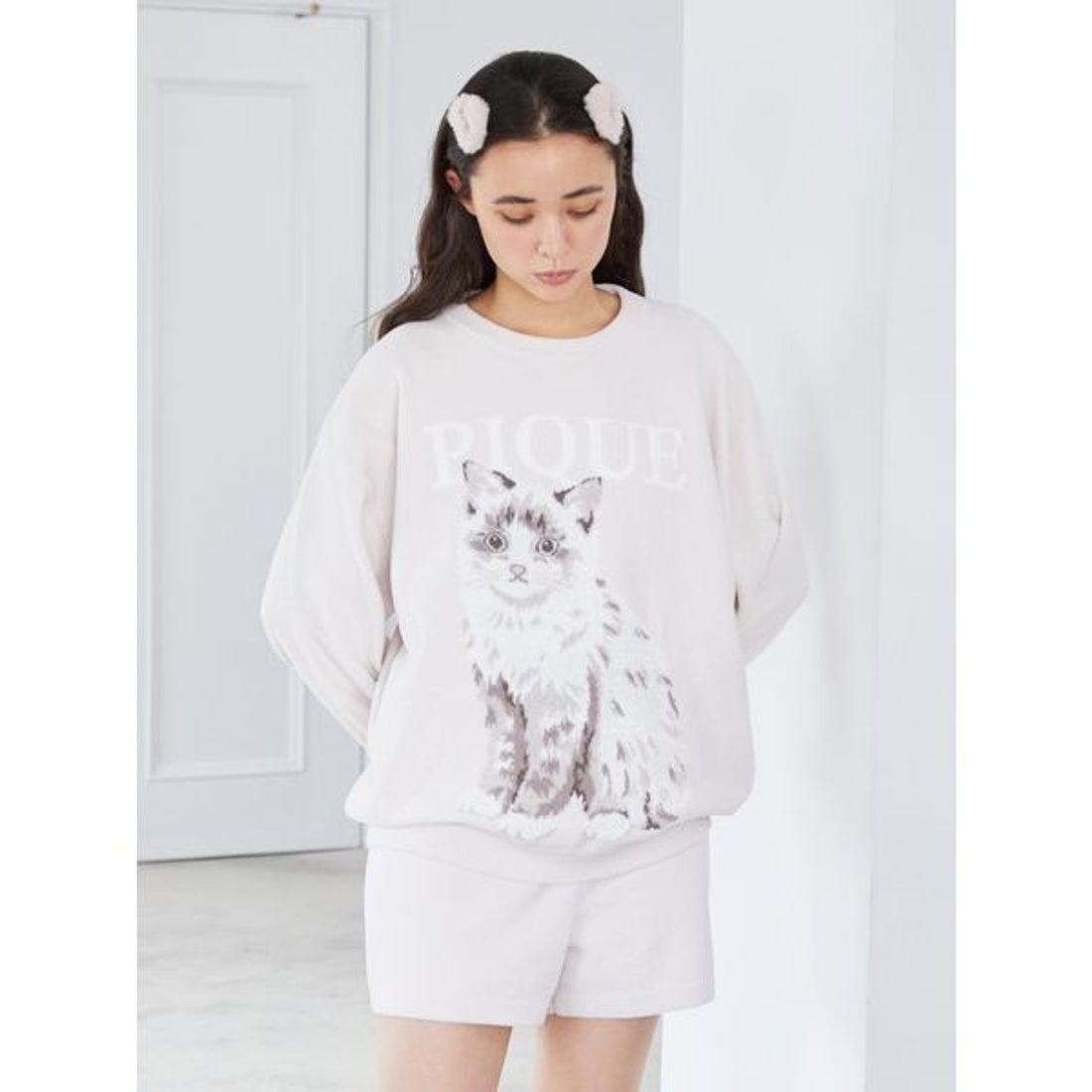 ジェラートピケ gelato pique CAT ジャガードプルオーバー （BLU