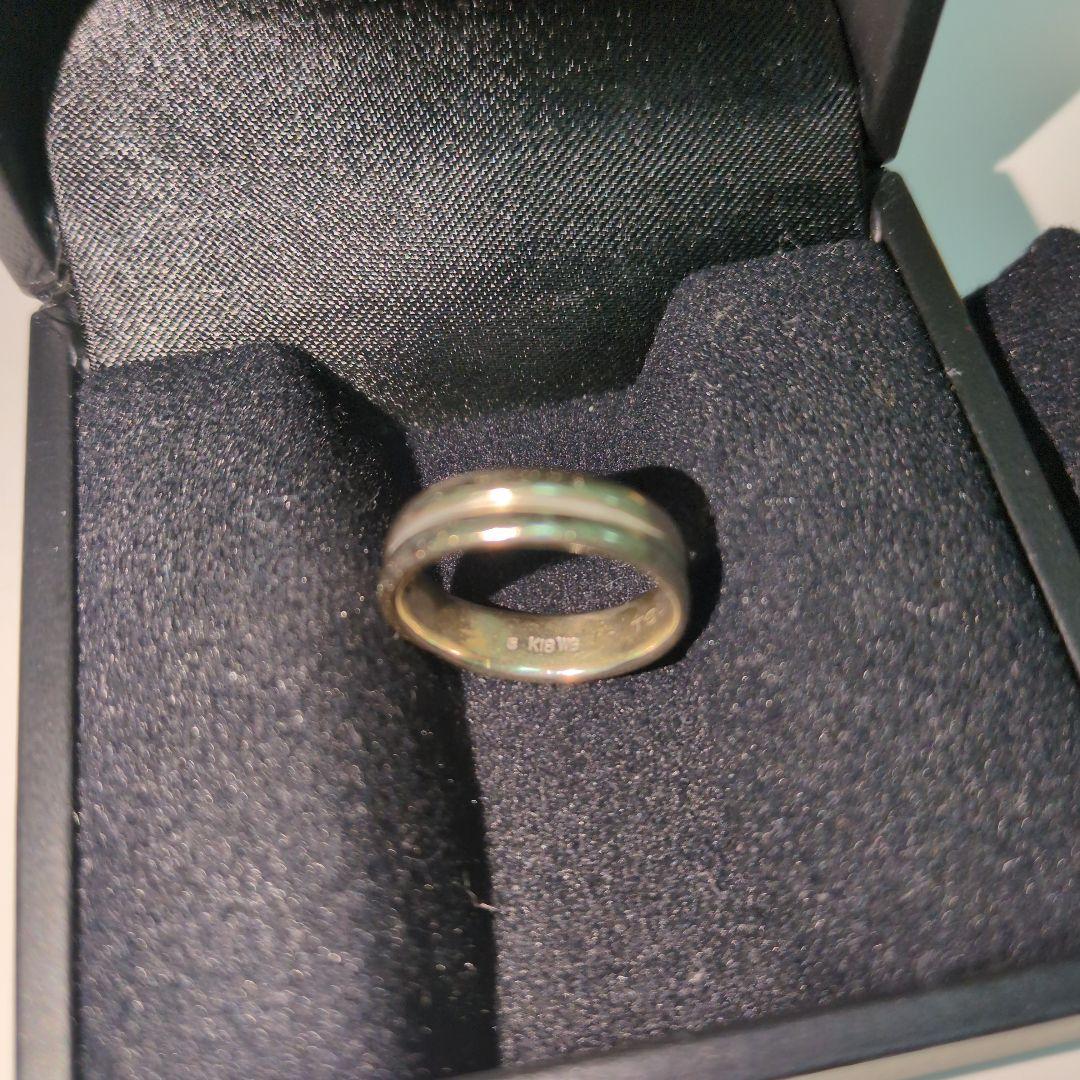 恆*洋様 ＷＧk18リング 青色宝石付き K18 昭和レトロ 青石リング 気品あふれるロイヤルブルー 王冠透かし